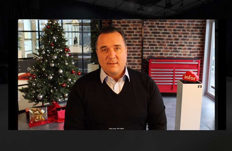 Persoonlijke kerstgroet in de virtuele tour van Infor Düsseldorf