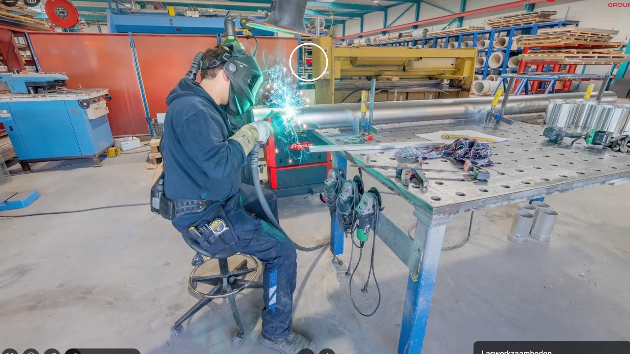 Welder at work in the TruSteel Group production hall