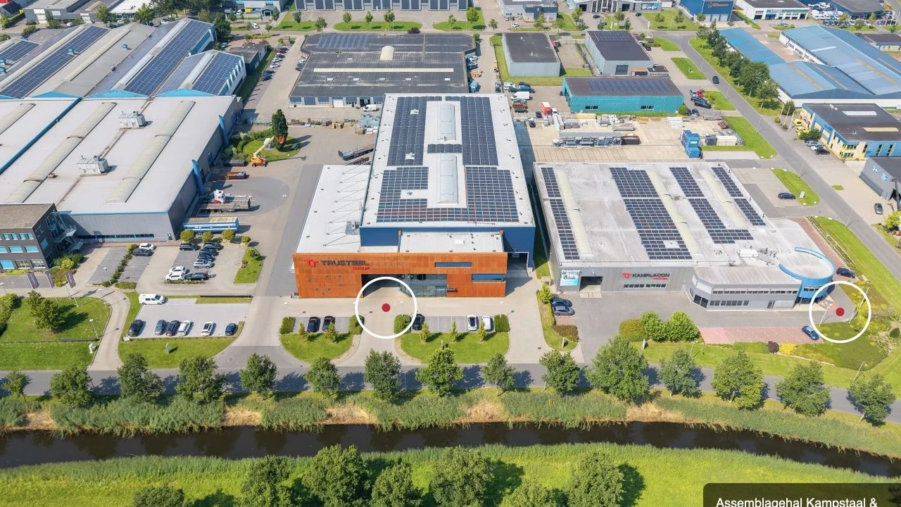 Aerial view of the Kampstaal and Kamplacon site of TruSteel Group in Emmeloord