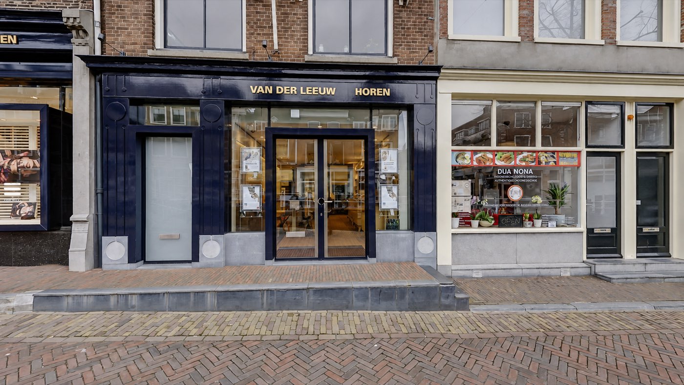 Gevel van Van der Leeuw Horen in Delft