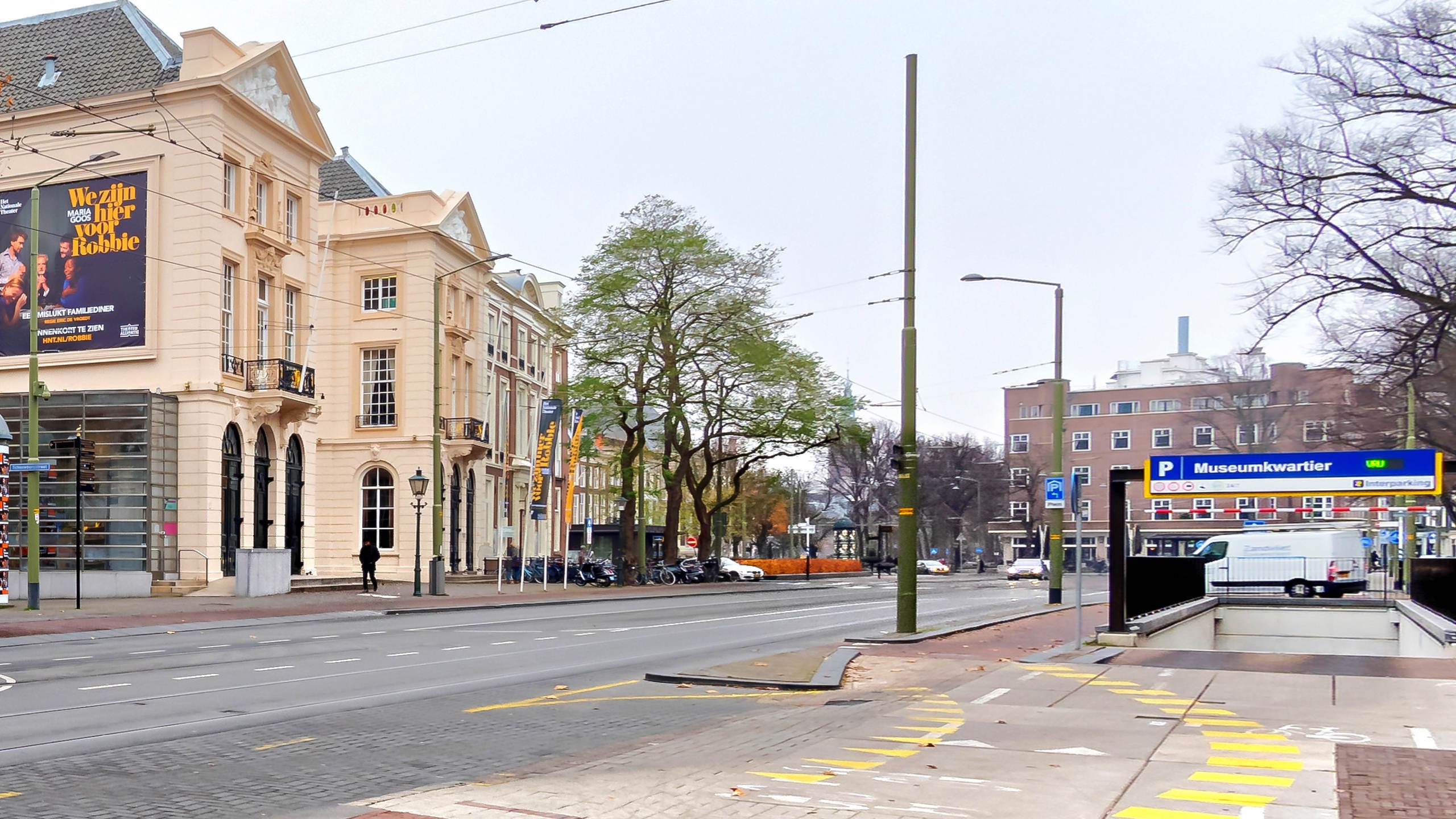 Entrance to Museumkwartier car park beside the Royal Theatre in The Hague